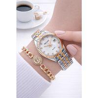 Ferrucci Çelik Kordon 2 Yıl Garantili 3 Atm Suya Dayanıklı Kadın Kol Saati+Bileklik F.EM03591.3