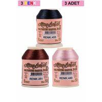 3 Adet Altınbaşak Oya ve Dantel İpi 20 gr - Royaleks - No: 251 - 440 - 455
