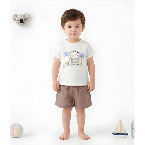 6/24 Ay Gabardin Şort Basic Tişört Bebek Takımı