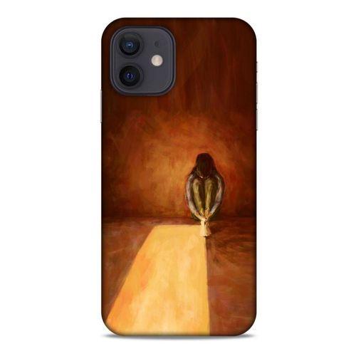 Apple iPhone 12 Kılıf Depresyon (47) Crystal Flex Kılıf Siyah Kırmızı