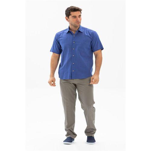 Kısa Kol Şile Bezi Tek Cepli Erkek Yazlık Gömlek Saks 3050