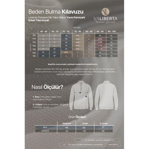 Lorenzo Premium Dik Yaka Viskon Yarım Fermuarlı Erkek Triko Kazak - Lacivert