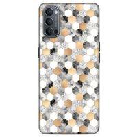 Mermer Desenli (50) Tema Shockproof Kılıf Koyu Gri Oppo Reno 4 Kılıf