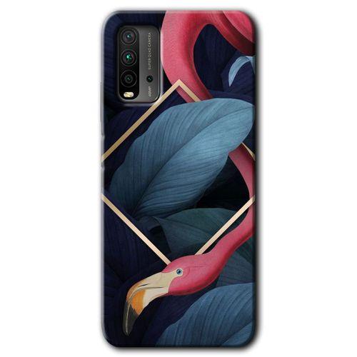 Poco M3 Kılıf HD Desen Baskılı Arka Kapak - Flamingo Yaprak