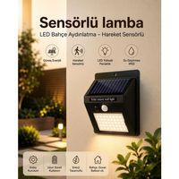 Sensörlü, Güneş Enerjili Led Duvar Lambası Bahçe Ve Balkon Aydınlatma