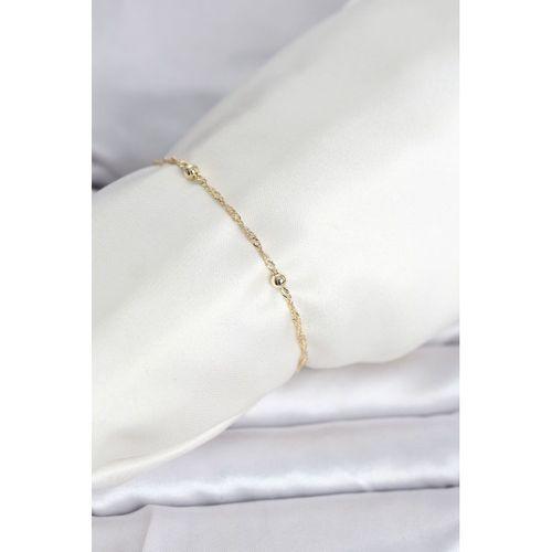 CM 14K Gold Renk Burgu Topçuk Model Kadın Bileklik