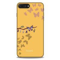 Apple Iphone 8 Plus Kılıf Kelebek Etkisi (46) Core Armor Kılıf Yeşil Sarı