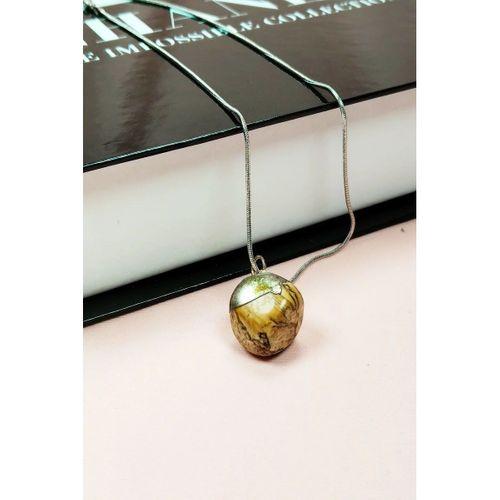 Jasper Doğal Taşı Zincirli El Yapımı Kolye Uç: 2 cm Zincir: 20 cm Kutulu