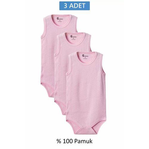 Pembe Askılı Body Zıbın 2-7 YAŞ Çocuklar İçin (3 ADET) Alttan Çıtçıtlı Özel Gereksinimli-D