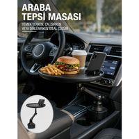 Araç İçi 360° Ayarlanabilir Bardaklık Tepsisi Geniş Yüzeyli Ve Telefon Standlı Yeni Nesil