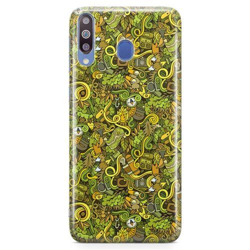 Samsung Galaxy M30 Kılıf Avcılık Doodle Arka Kapak Koruma Desenli Full Koruyucu