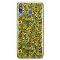 Samsung Galaxy M30 Kılıf Avcılık Doodle Arka Kapak Koruma Desenli Full Koruyucu