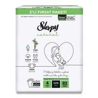 Sleepy Sleepy Natural Bebek Bezi 2'Li Fırsat Paketi 4 Beden 82 Adet