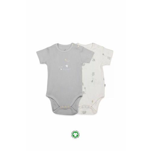 Bistyle Flying Elephant Yarım Kol 2'li Body 17116 Ekru Gri