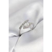 Yılan Model Gümüş Renk Zirkon Taşlı Kadın Yüzük