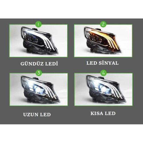 Mercedes W447 Uyumlu Vıto Maybach Versiyon LED Far Seti