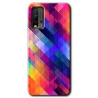 MRCİLETİSİM Xiaomi Redmi 9T Kılıf Baskılı Kapak - Multi Oblique + 5D Tam Kaplayan Cam