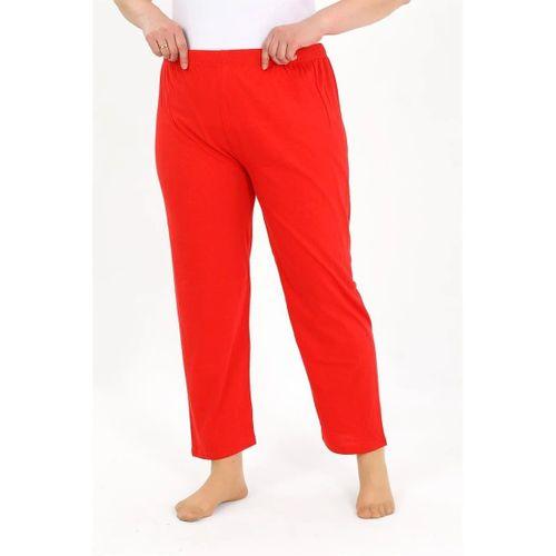 Kadın Pamuklu Büyük Beden Alt Pijama Kırmızı