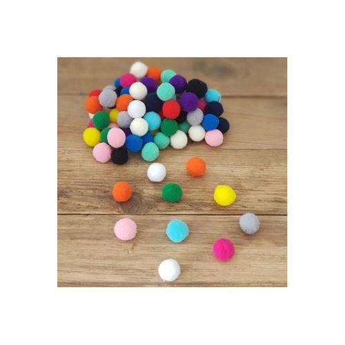 12mm Renkli Karışık Yumuşak Ponpon Peluş 200 Adet
