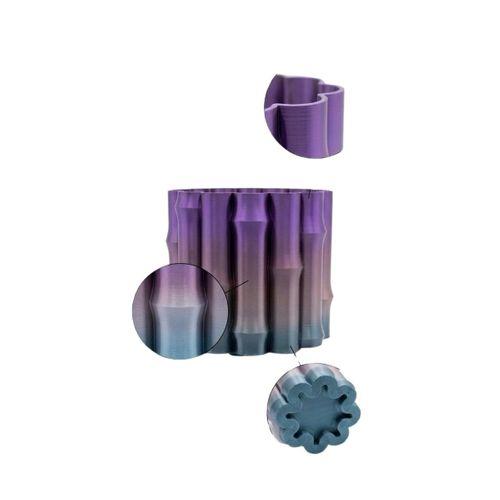 Modern Dekoratif Vazo Mor Gri Geçişli Şık Tasarım Masa Üstü Kullanım