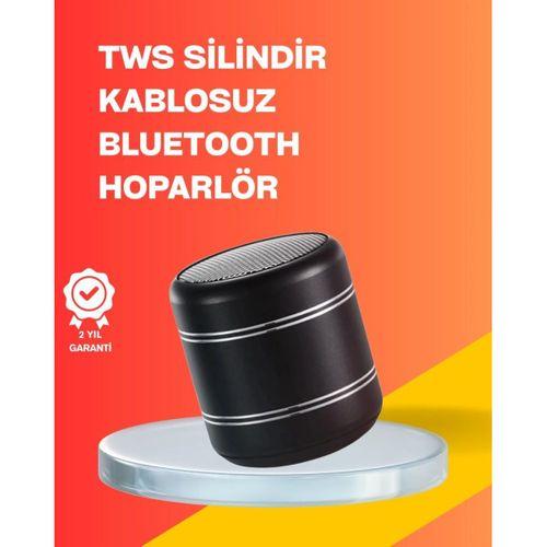 Mini Silindir Kablosuz Hoparlör Güçlü Ses 4w Bas + Tws Senkron Özellik