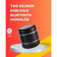 Mini Silindir Kablosuz Hoparlör Güçlü Ses 4w Bas + Tws Senkron Özellik