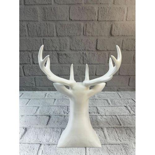 Beyaz Geyik Biblo 23 Cm Dekoratif Modern Tasarım