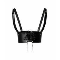 Siyah Deri Kadın Elbise Kemeri, Omuzdan Askılı Elbise Kemeri - Brf1429