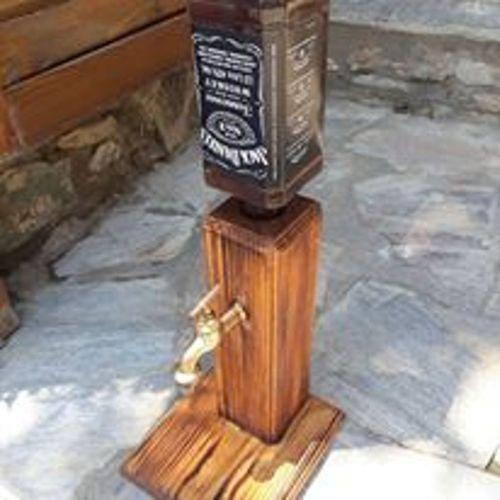 Doğal Ahşap Rakı Şarap Çeşmesi