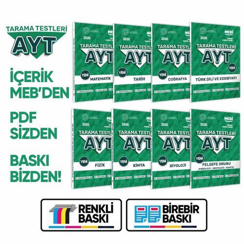 2026 YKS-AYT MEBİ-OGM 8li Tüm Dersler Özgün Tarama Test Kitabı A4 Boyut Renkli Görsel BASKI ÜCRETİ