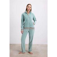 Kadife Dokulu Uzun Kollu Sweatshirt Ve Pantolon Takımı