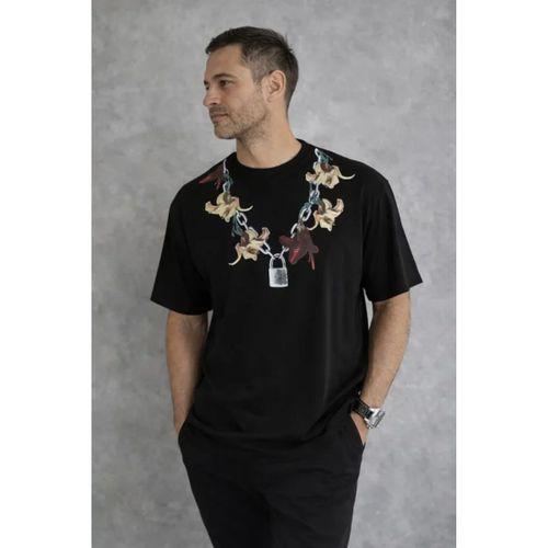 Erkek Baskılı T-Shirt Kısa Kol Bisiklet Yaka Regular Fit Rahat Kalıp Günlük Tişört - Siyah