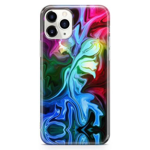 Apple iPhone 11 Pro Kılıf Psikedelik Suluboya Arka Kapak Koruma Desenli Full Koruyucu