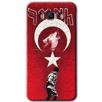 MRCİLETİSİM Samsung Galaxy J7 2016 Kılıf HD Desen Baskılı Arka Kapak + Temperli Cam - Bozkurt Atam