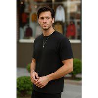 Erkek Kısa Kollu Baklava Desenli T-shirt