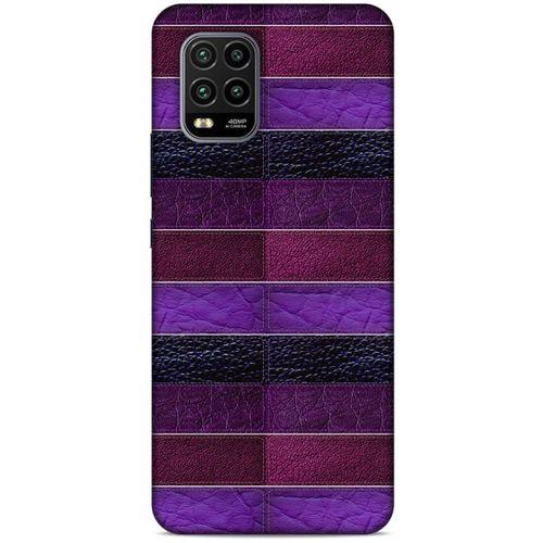 Xiaomi Mi 10 Lite Kılıf Patchwork (14) Lansman Kılıf Mor Bordo