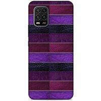 Xiaomi Mi 10 Lite Kılıf Patchwork (14) Lansman Kılıf Mor Bordo