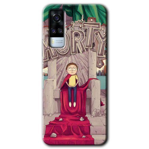 Vivo Y53s Kılıf HD Desen Baskılı Arka Kapak - Morty + Kırılmaz Cam