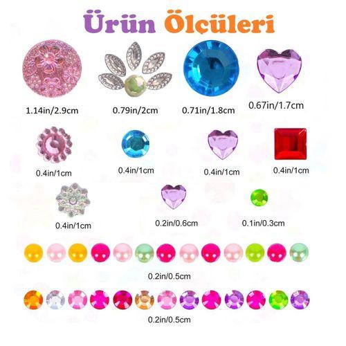 Taş Sticker Beyaz İnci Kalpler Yapışkanlı Saç , Yüz Ve Tırnak Taşı Yılbaşı Süs Dekor Işıltılı Parlak