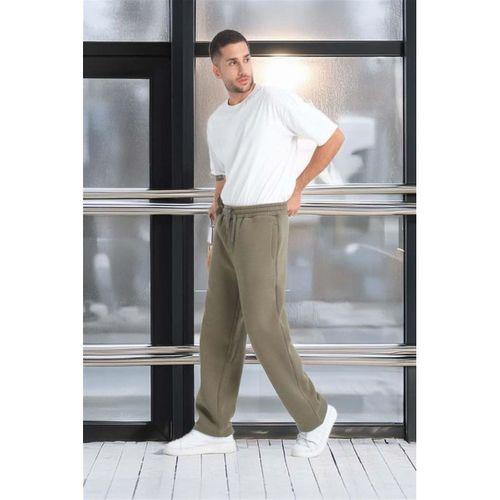 Baggy Kalıp 3 İplik Şardonlu Erkek Eşofman Altı - Avcı Yeşili