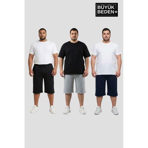 Erkek Büyük Beden Rahat Kalıp Şort Seti 3X-6XL SPR26BSR591+3