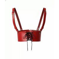 Kırmızı Kadın Kemer Omuz Detaylı Geniş Korse Kemer - Brf1429