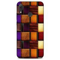 Huawei Y9 2019 Kılıf Patchwork (44) Tough Armor Kılıf Mor Kahve