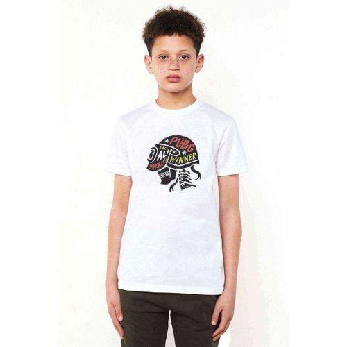 Pubg Helmet Kurukafa Skull Baskılı Unisex Çocuk Beyaz t-shirt