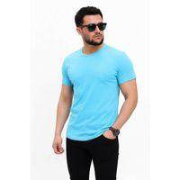 Erkek Basic Tişört Bisiklet Yaka Kısa Kol Günlük Yazlık Slim Fit T-Shirt - Açık Mavi