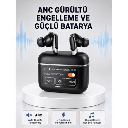 Anc Teknolojili Kablosuz Bluetooth Kulaklık – Dokunmatik, Dijital Göstergeli, Yüksek Ses Kalitesi