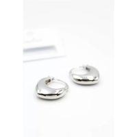 Oval Halka Küpe - Gümüş