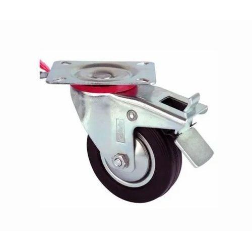 Servis Tekeri - Frenli Tablalı Siyah Döner - Çap 80 Mm