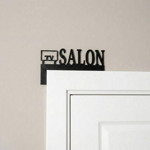 TV Salon Yazılı Kapı Üstü Dekor