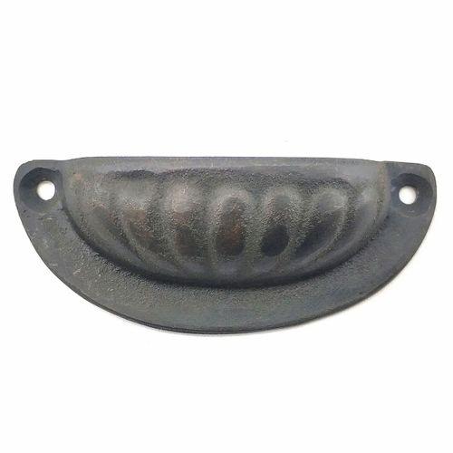 Antika Tarz Dekoratif Pirinç İstiridye Tas Mobilya Kulbu - 37x87 Mm, Oksit